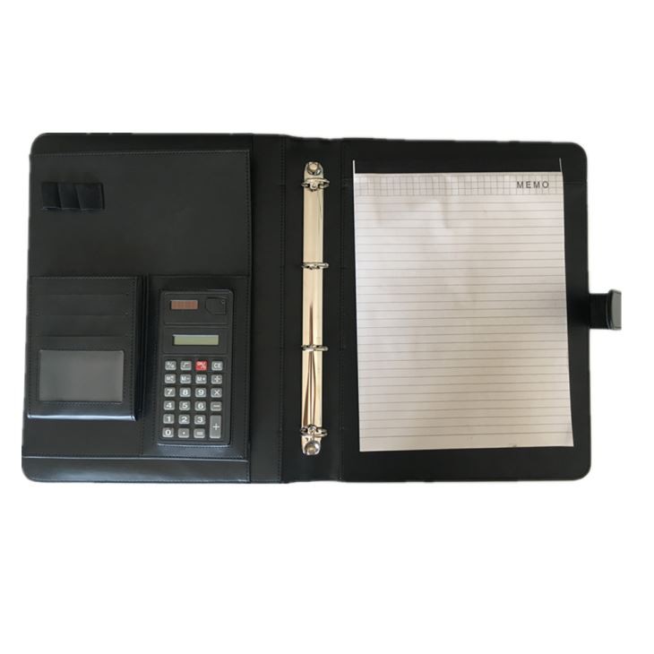 Zippered Leather Portfolio with Calculator Zippered Leather Portfolio with Calculator
