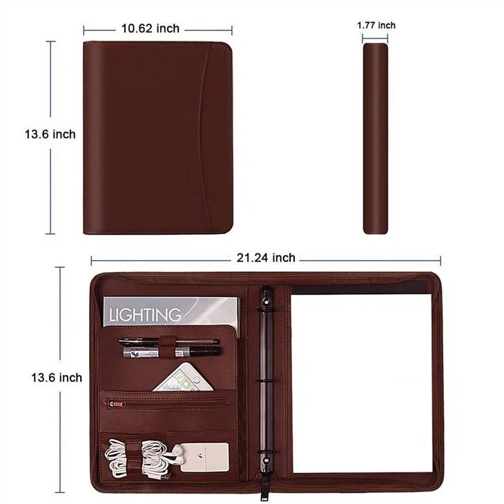 Black Leather A4 Ring Binder