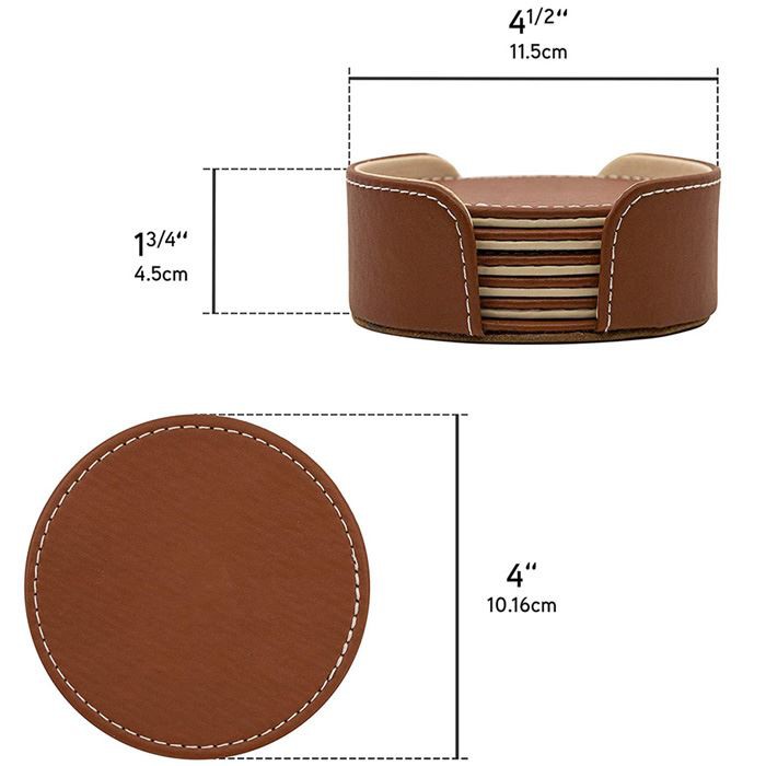 Leather Coasters Set For Drinks